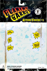 DARK HORSE COMICS::   "Flaming Carrot" Action Figure ..card back i (( 1999 ))