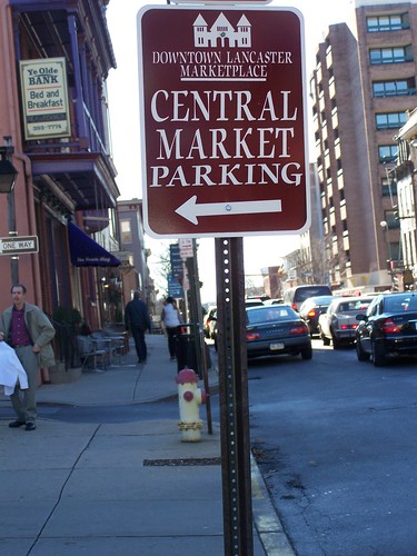 Downtown Lancaster Central Market parking sign