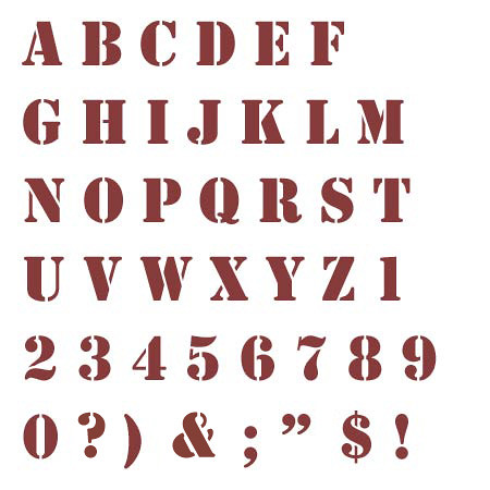 CC0071 Stencil Font Alphabet Stencils