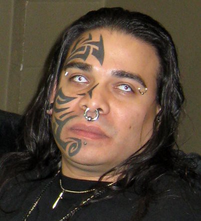 Tribal Face Tattoo Art by Mario Sanchez wwwpricktattooscom 