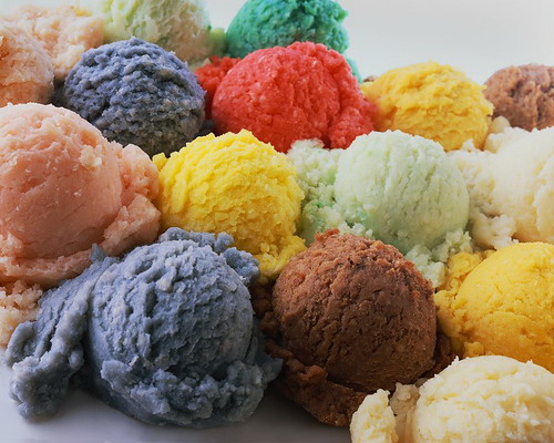 colorful ice creams