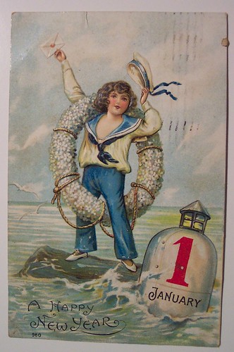 Vintage New Years Postcard by riptheskull