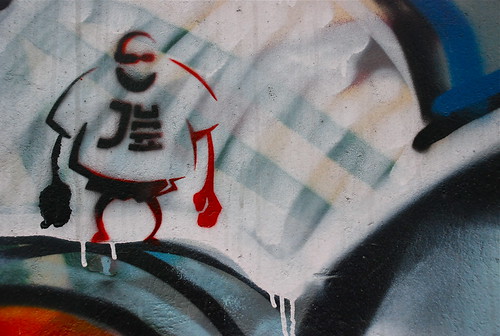 Graffiti drawing of a robot