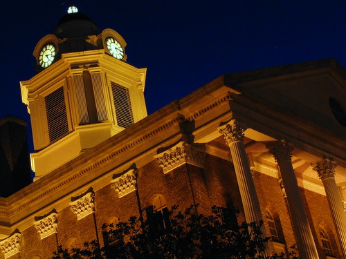 Bedford Co. Courthouse #3 at dusk, cupola featured