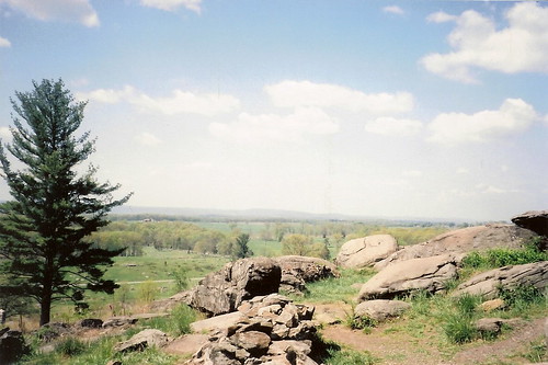 View from Little Round Top over Gettysburg Battlefield
