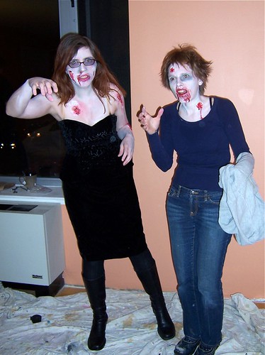 Mikhaela & Mary dressed for the Zombie Purim party