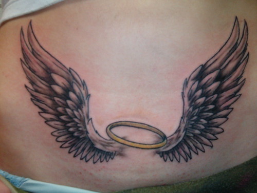 angel wings tattoo by Brian Tattootech in moraine Oh