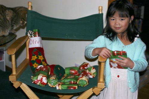 Olivia with Christmas Stocking