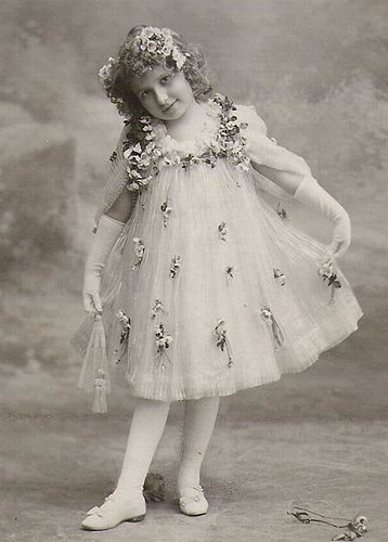 Vintage Postcard ~ Girl in Pretty Dress