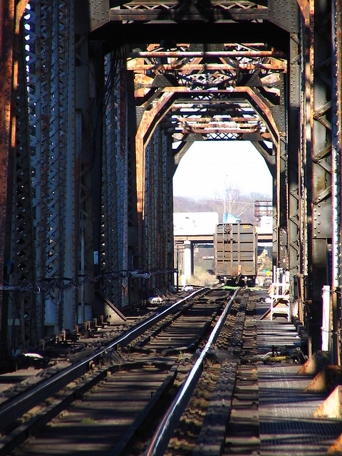 Rusty train bridge