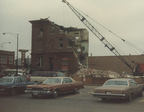 Demolition of the Jakter Hotel in Chicago Illinois. February 1983. by Eddie from Chicago