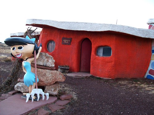 Barney Rubble's house at the fading tourist trap of Bedrock City, Arizona (bedrock26xy)