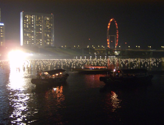 Singapore prepared for New Years fireworks.