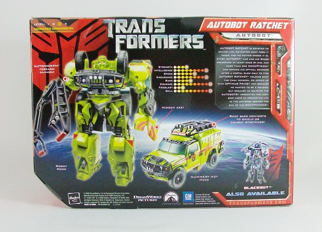 Transformers Ratchet Movie Voyager caja Nombre Ratchet