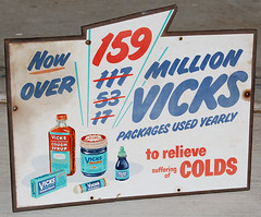 Vicks Medicine Sign, 1950's