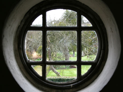 Looking out of the Wendy House window at Parham House