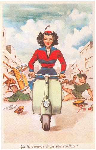 vintage vespa photos: Vintage Vespa Postcard