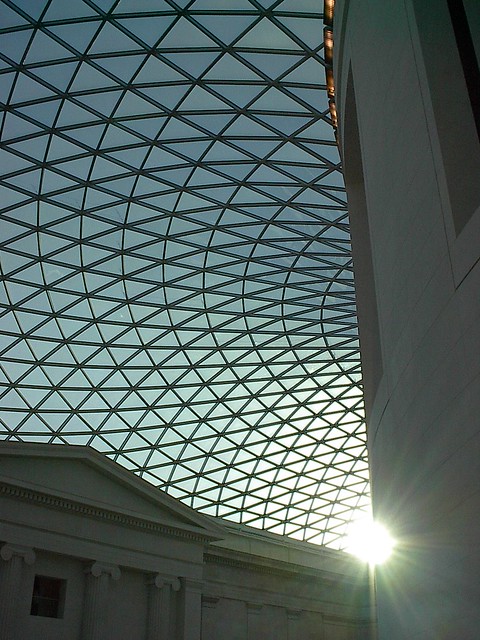 British Museum roof. The patterned dome of the British Museum courtyard