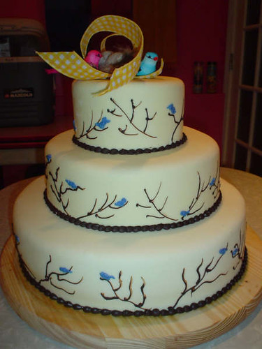 birds wedding cake