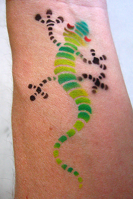 Gecko Tattoo We went to a winter carnival and while I waited for the kids 