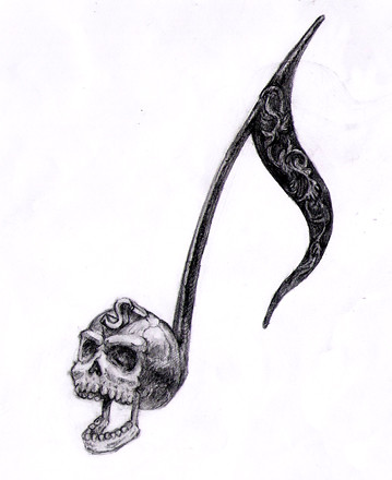 skull music note 