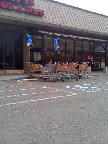 Safeway Parking Lot - Shopping Carts in ADA Space
