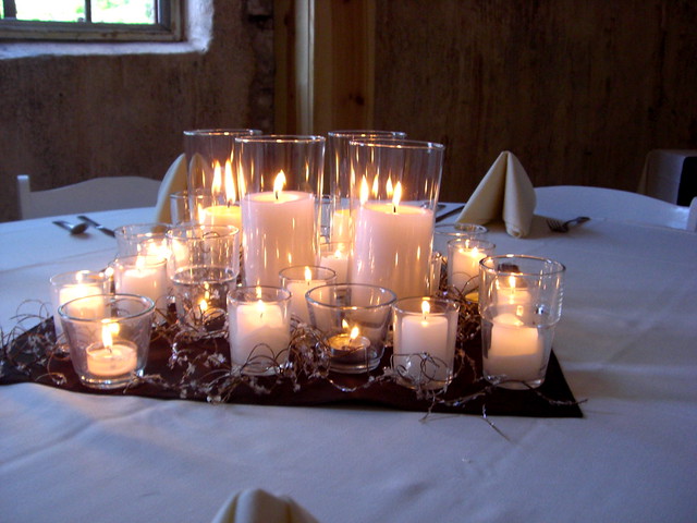 Joe and Conner's Candle only Wedding Centerpieces