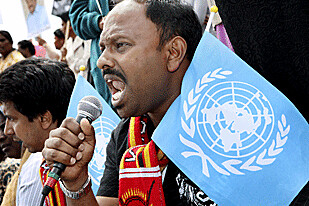 Tamils protested across Europe on May 18, 2009 over the massacre of their people by the Sri Lankan military forces. The leader of the Tamil Tigers was reported killed in the recent attacks in the Tamil region of the country.  by Pan-African News Wire File Photos