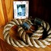 vintage rope with metal hooks with photo of my nana