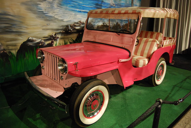 Elvis' Cars Pink Jeep CJ Pinkandwhite striped interior and matching 