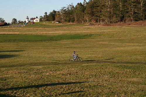 Riding across the field