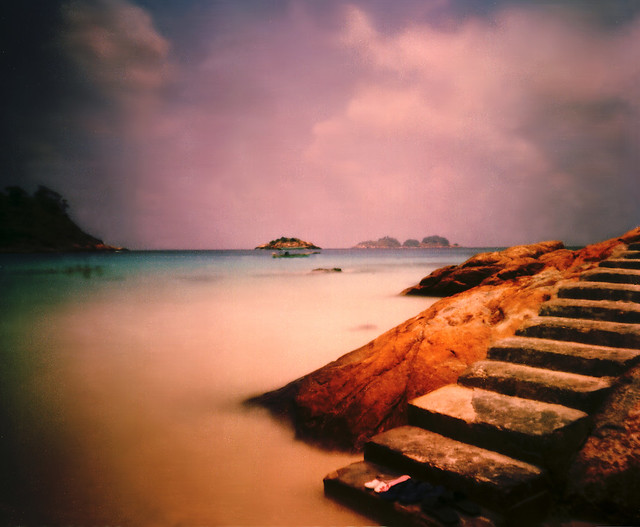 the stairs - pulau redang, pinhole photo