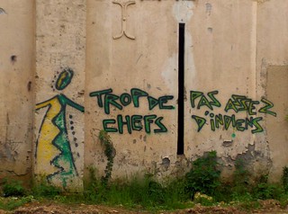 Poitiers, graffito derrière l'église Saint-Hilaire le Grand, 9 mai 2008