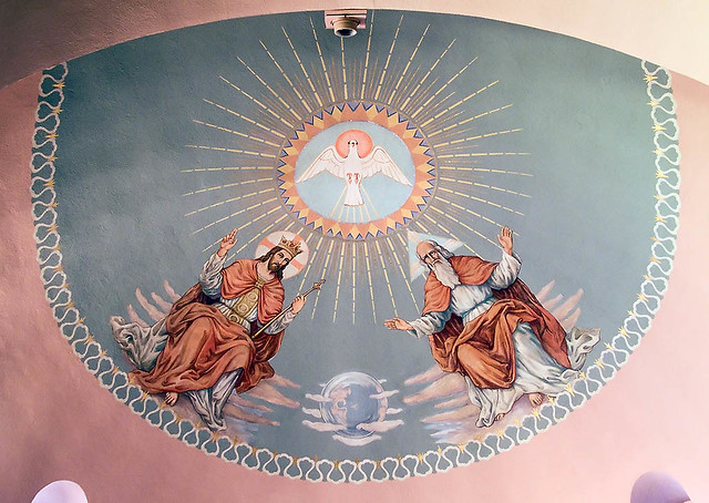 Sacred Heart Roman Catholic Church, in Crystal City, Missouri, USA - painting of trinity.jpg