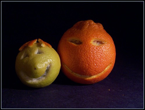 Smiling citrus couple