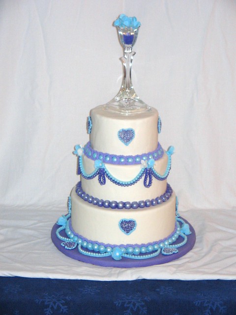 Blue and Purple Wedding Cake 001