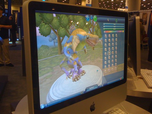 Computer screen displaying Spore's creature creator