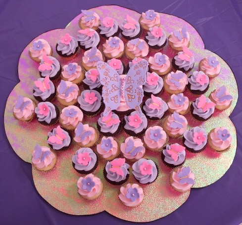 Sweet Birthday Cakes  Girls on Pink   Purple Butterfly Cupcakes   Flickr   Photo Sharing