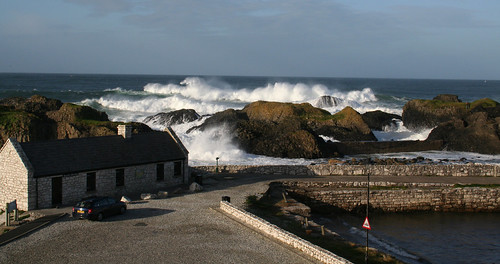 Ballintoy Harbour, Co. Antrim. Cafe closed for lunch.