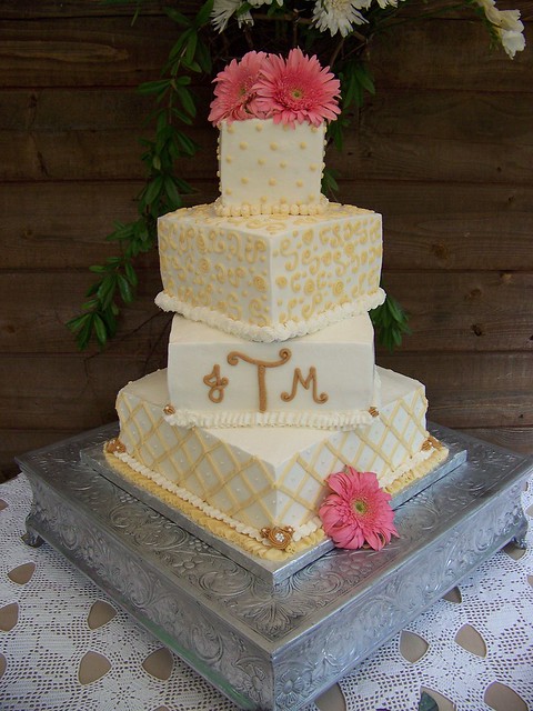 Ivory Tan Wedding cake