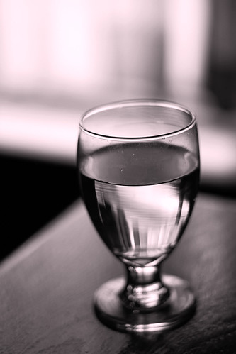 glass of water, bw edition