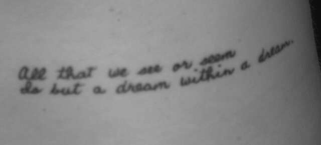 this is tattoo number eight for meis it from edgar allan poe's poem'a 