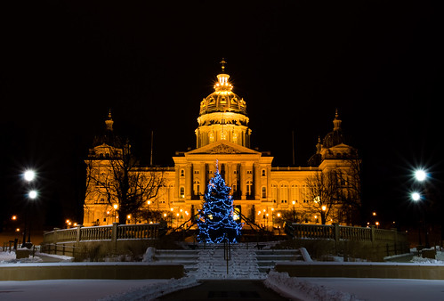 Iowa Capitol Building With Christmas Tree by ©Suwandi Chandra Photography