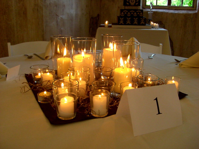 Candle only centerpieces wedding decor tons of candles for the centerpieces