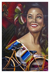 muurschildering en fiets
