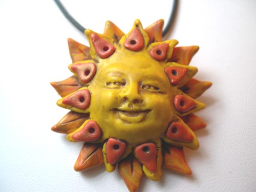 Обзор- Солнце из полимерной глины. Summer Sun Pendant