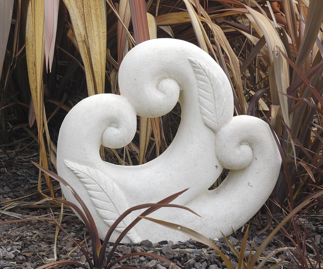 Maori symbols in garden sculpture