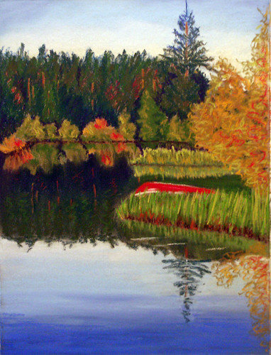 Red Canoe, pastel by Judy Horne by trudeau