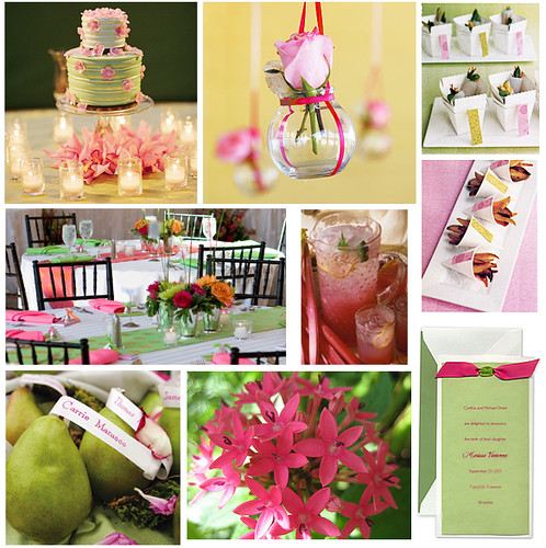 Pink and Green Baby or Bridal Shower Theme