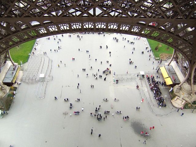 Eiffel Tower looking down from first level